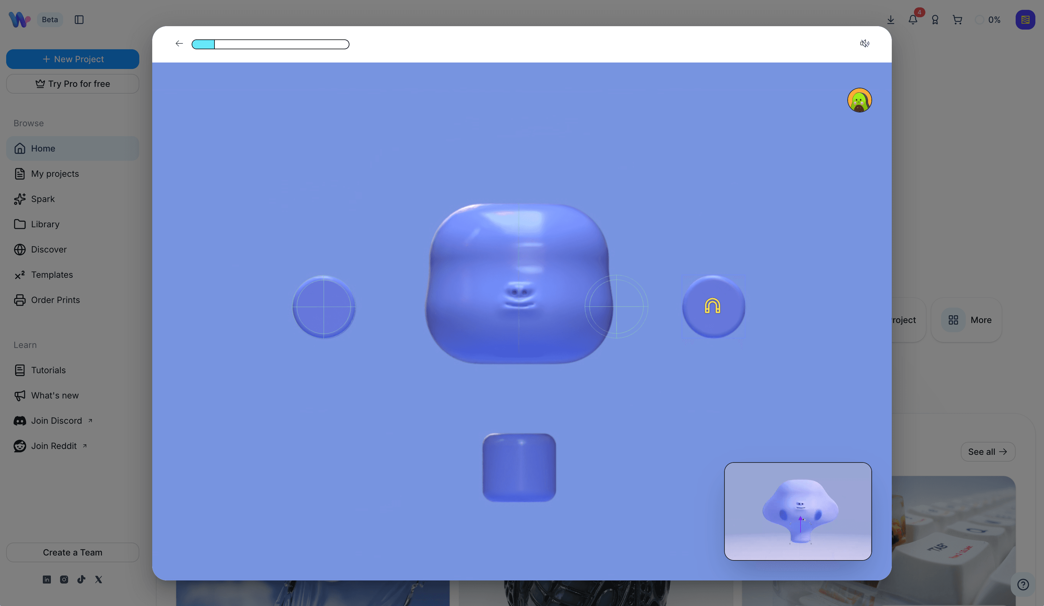 Womp onboarding experience