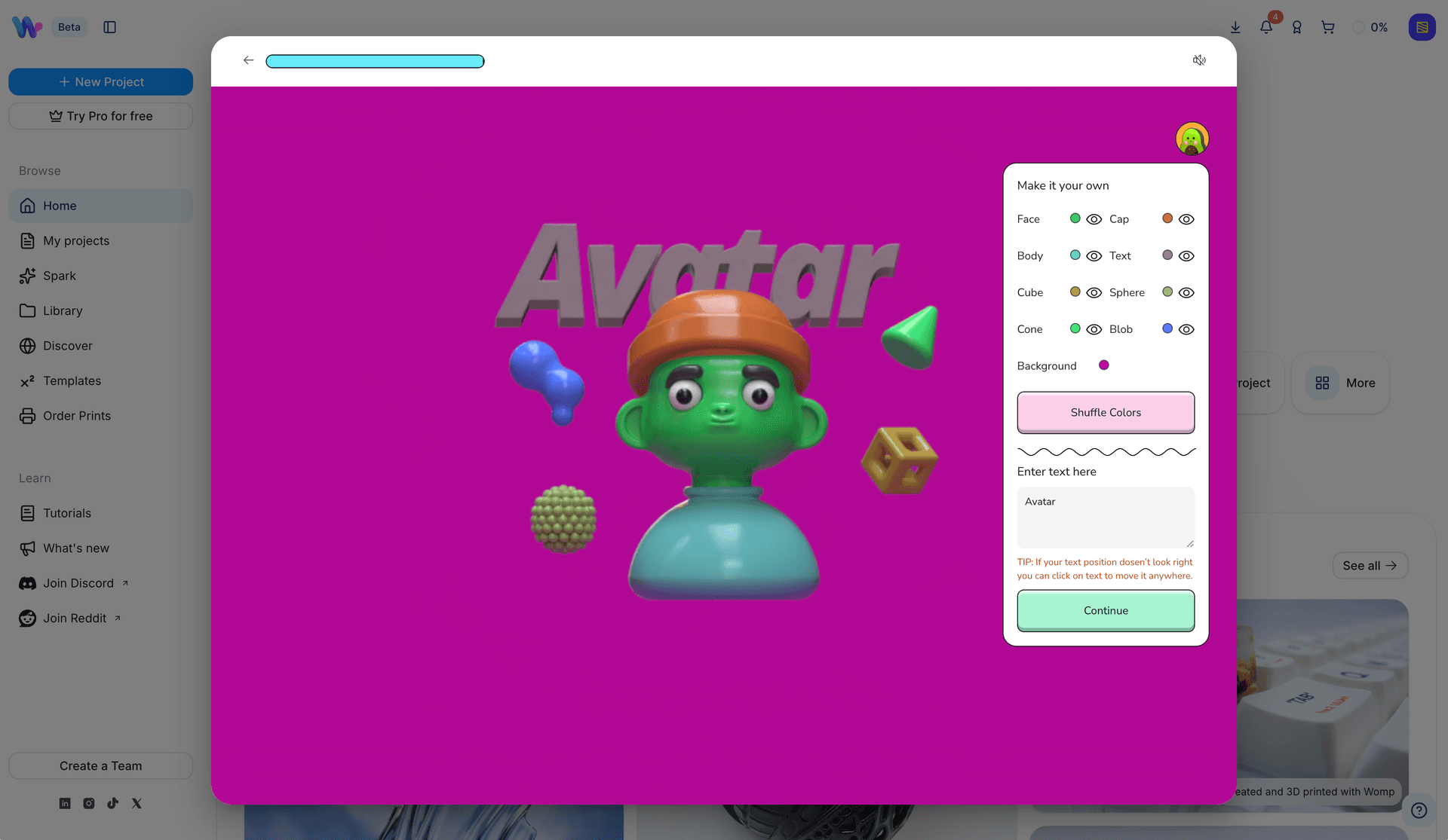 Avatar mini-game step 5